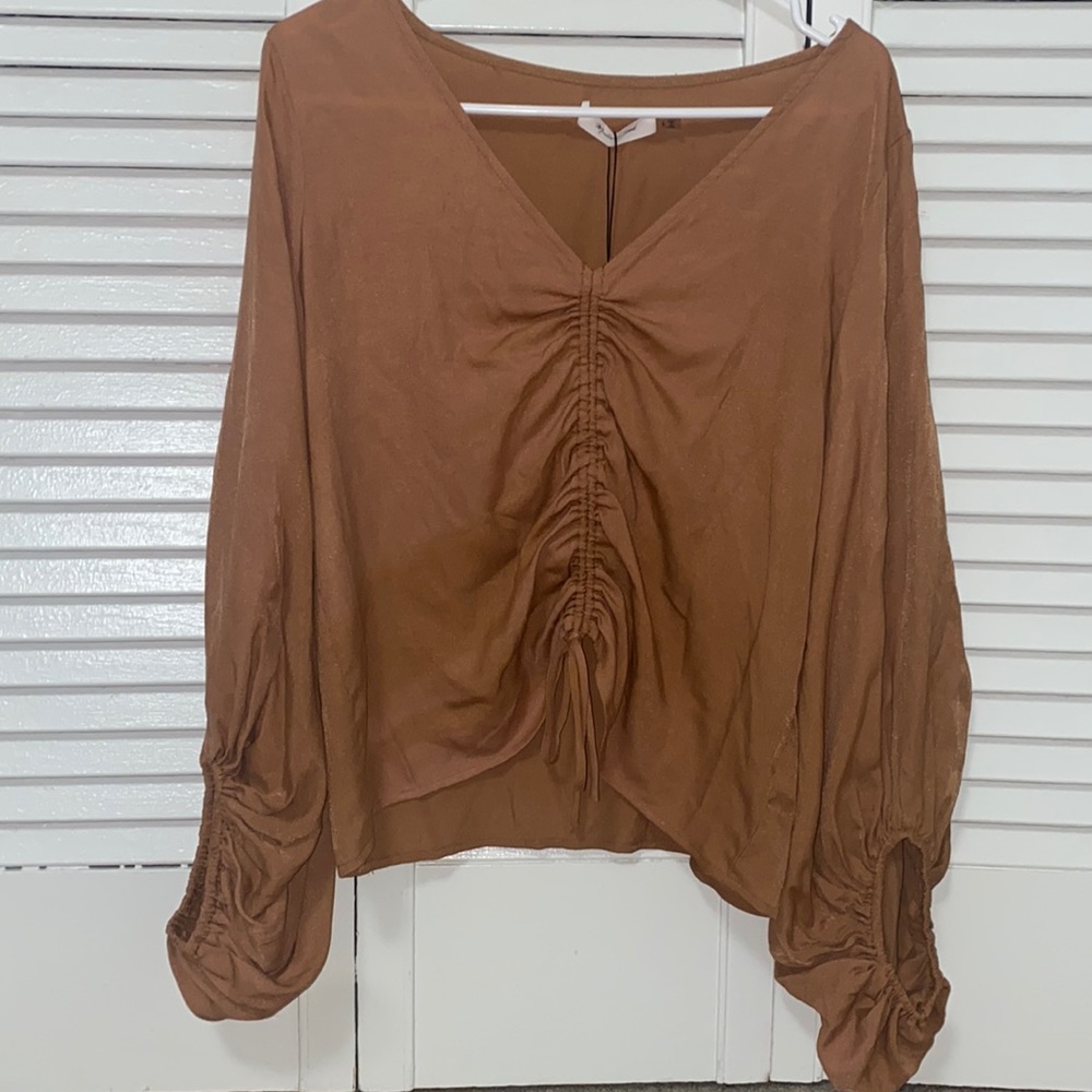 Mustard Seed Front Draw Shirring Top